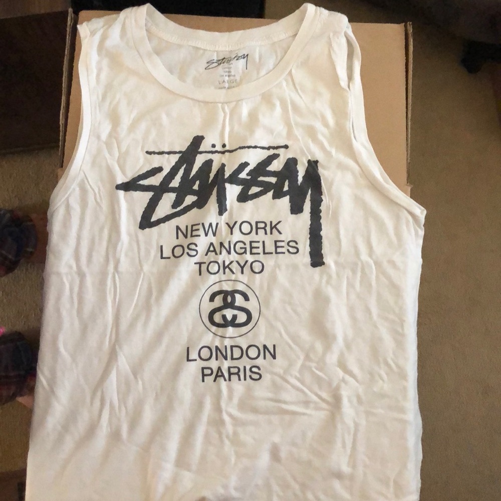 STUSSY white muscle tank